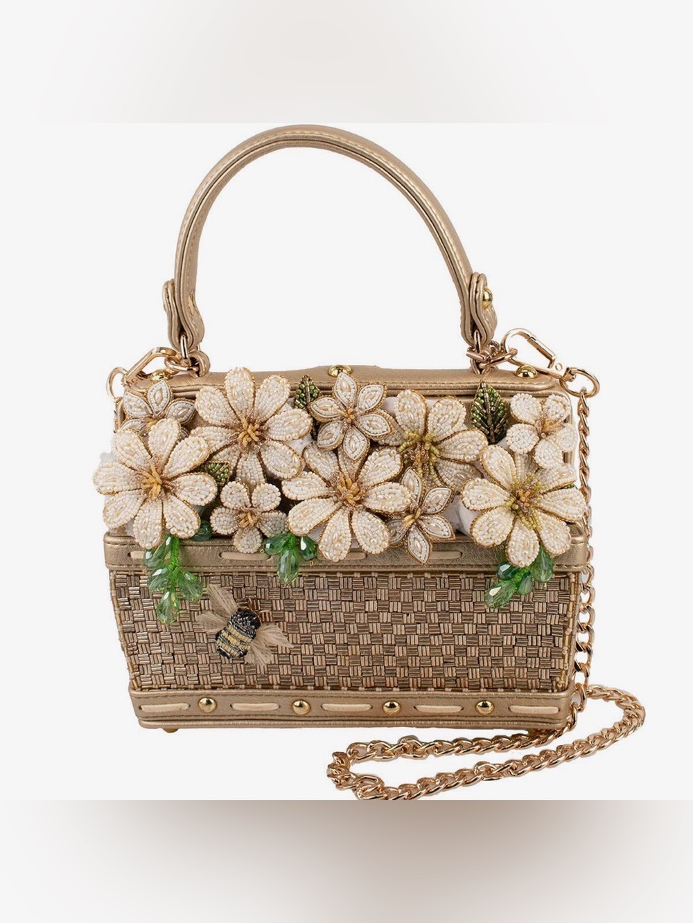 Basket of Sunshine Beaded Daisy and Bee Crossbody
Handbag
